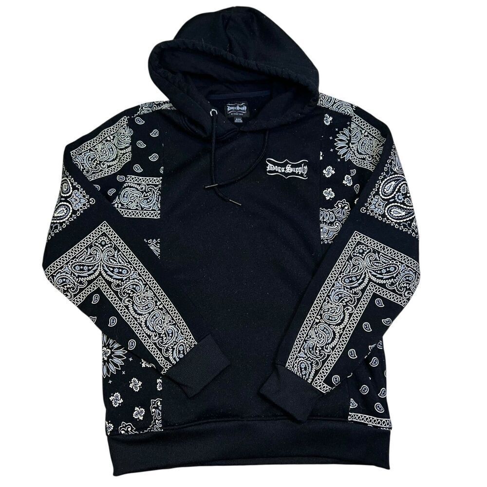 Dogg Supply by Snoop Dogg Paisley Pullover Hoodie Bandana Print Hip Hop Sz S